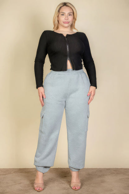 Plus Size Side Pocket Drawstring Waist Sweatpants by Fleurcouture | Fleurcouture