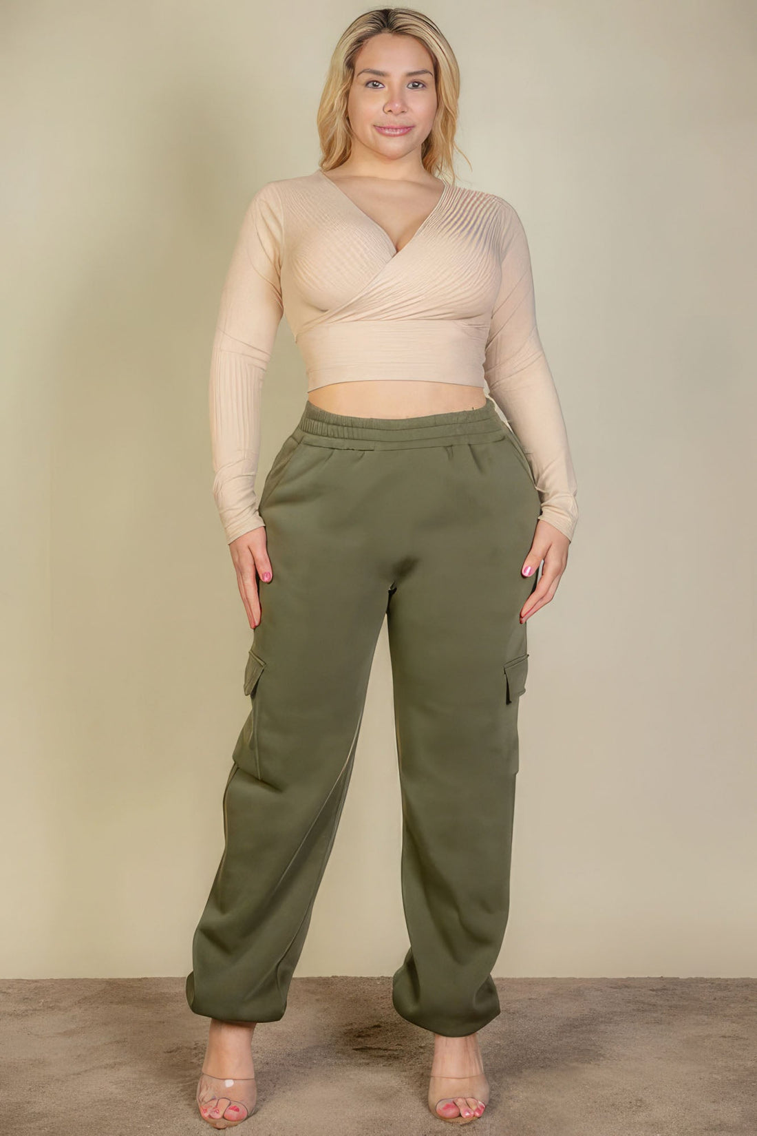 Plus Size Side Pocket Drawstring Waist Sweatpants by Fleurcouture | Fleurcouture