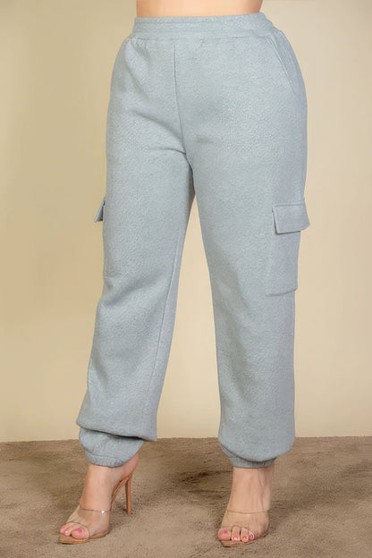 Plus Size Side Pocket Drawstring Waist Sweatpants by Fleurcouture | Fleurcouture