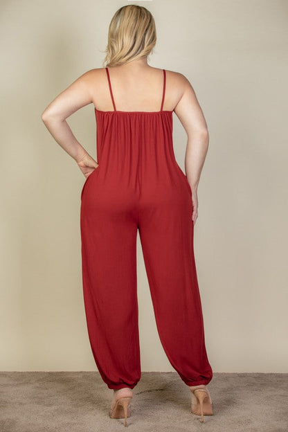 PLUS SIZE SLEEVELESS JOGGER JUMPSUIT by Capella | Fleurcouture