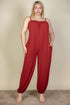 PLUS SIZE SLEEVELESS JOGGER JUMPSUIT Grape 1XL by Capella | Fleurcouture