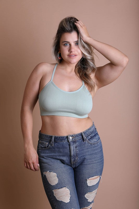 Plus Size Tattoo Mesh Racerback Bralette by Leto Accessories | Fleurcouture