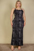 Plus Size Tie Dye Printed Cami Bodycon Maxi Dress PRINT 315 BLACK 1XL by Capella | Fleurcouture