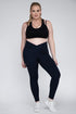 Plus Size V Waist Full Length Leggings Nocturnal Navy 1X by Rae Mode | Fleurcouture