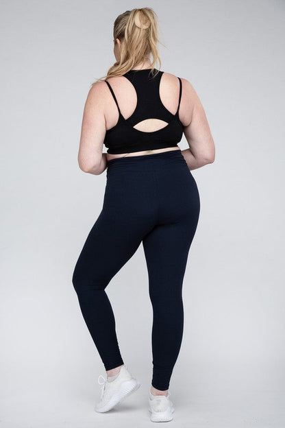 Plus Size V Waist Full Length Leggings by Rae Mode | Fleurcouture