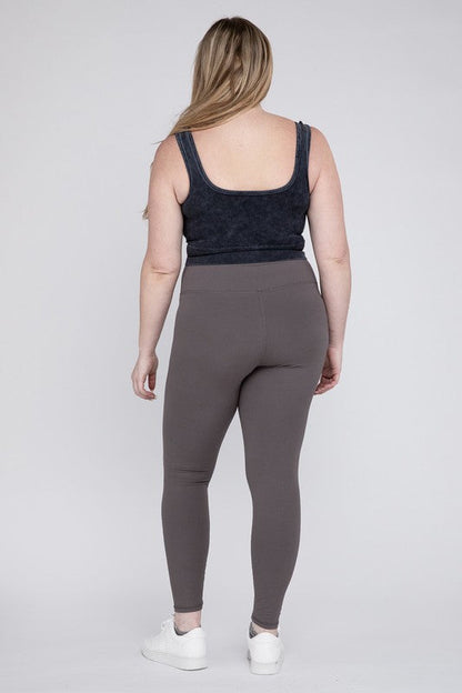 Plus V Waist Full Length Leggings by Rae Mode | Fleurcouture