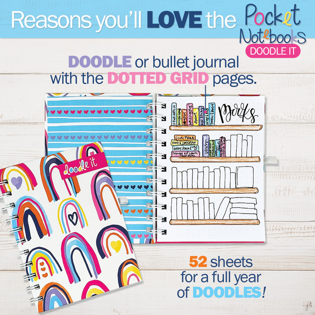 Pocket Notebooks | List, Plan, Doodle | 5 Styles Accessories by Denise Albright® | Fleurcouture