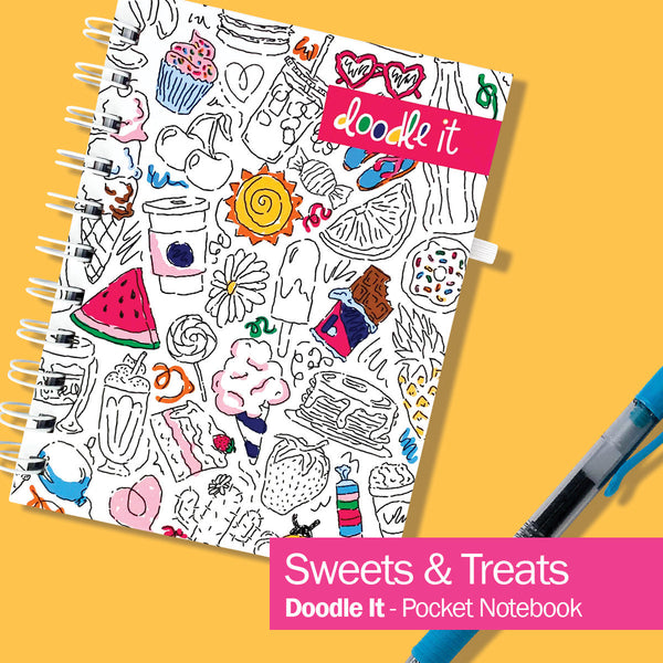 Pocket Notebooks | List, Plan, Doodle | 5 Styles Doodle It - Sweets & Treats Accessories by Denise Albright® | Fleurcouture