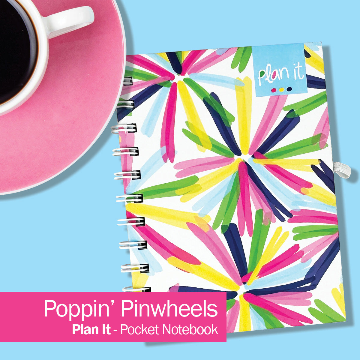 Pocket Notebooks | List, Plan, Doodle | 5 Styles Plan It - Poppin' Pinwheels Accessories by Denise Albright® | Fleurcouture