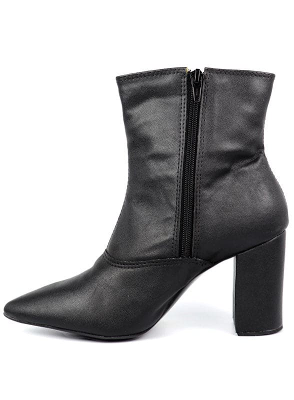 Pointed Toe Bootie with a Block Heel by Miami Shoe Wholesale | Fleurcouture