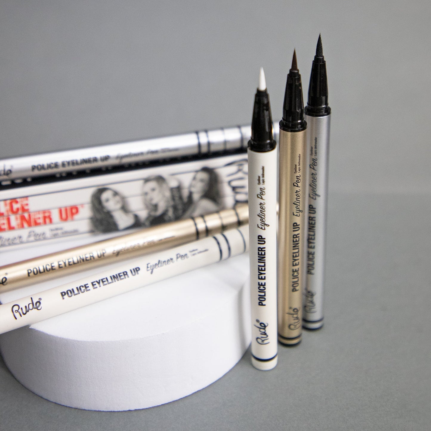 Police Eyeliner Up Eyeliner Pen Display Set, 24pcs Wholesale Set by Rude Cosmetics | Fleurcouture