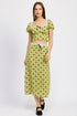 POLKA DOT MIDI SKIRT WITH LACE TRIM OLIVE POLKA DOT S by Emory Park | Fleurcouture