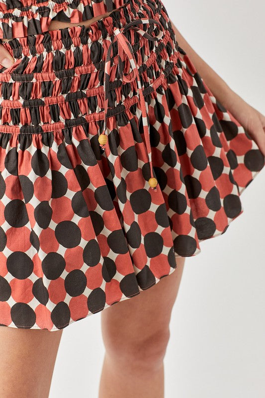 Polka Dot Printed Ruffled Skorts by Mustard Seed | Fleurcouture