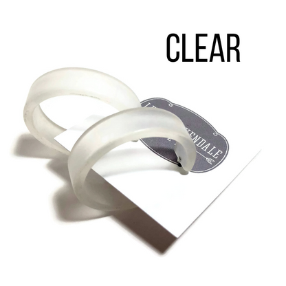 Portland Frosted Lucite Hoop Earrings Clear Portland Hoops by Leetie Lovendale | Fleurcouture