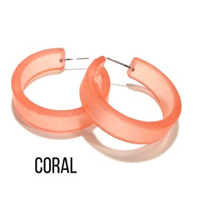 Portland Frosted Lucite Hoop Earrings Portland Hoops by Leetie Lovendale | Fleurcouture