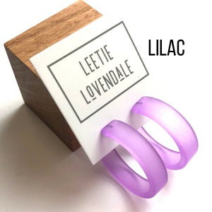 Portland Frosted Lucite Hoop Earrings Portland Hoops by Leetie Lovendale | Fleurcouture