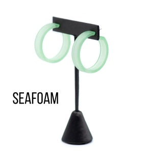 Portland Frosted Lucite Hoop Earrings Portland Hoops by Leetie Lovendale | Fleurcouture