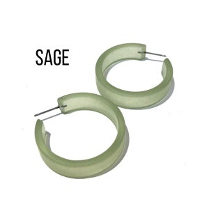 Portland Frosted Lucite Hoop Earrings Portland Hoops by Leetie Lovendale | Fleurcouture