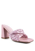 POUT PRO BRAIDED RAFFIA BLOCK SANDAL Pink 5 by Rag Company | Fleurcouture