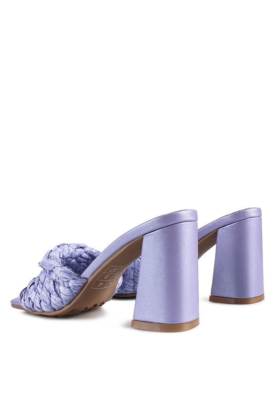 POUT PRO BRAIDED RAFFIA BLOCK SANDAL by Rag Company | Fleurcouture