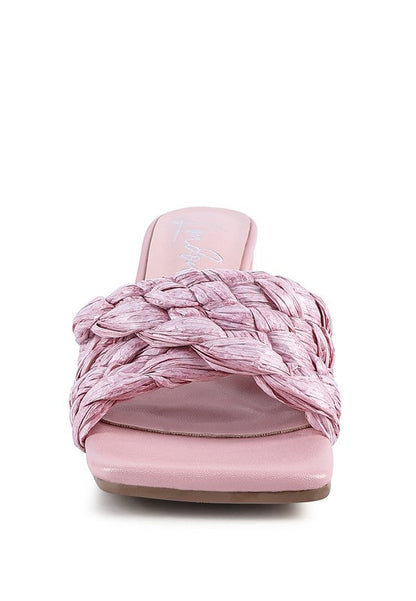 POUT PRO BRAIDED RAFFIA BLOCK SANDAL by Rag Company | Fleurcouture