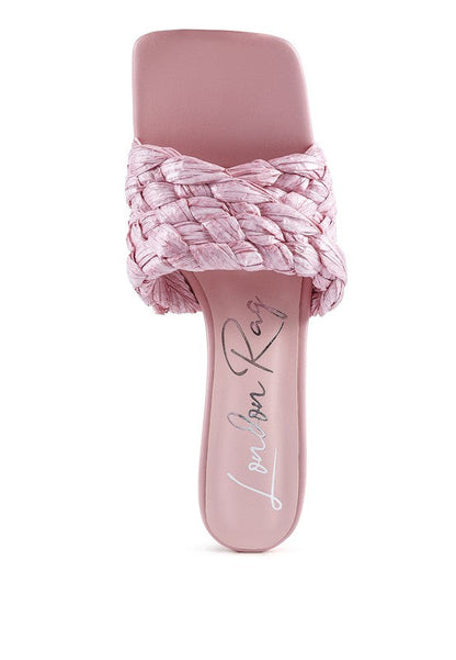 POUT PRO BRAIDED RAFFIA BLOCK SANDAL by Rag Company | Fleurcouture