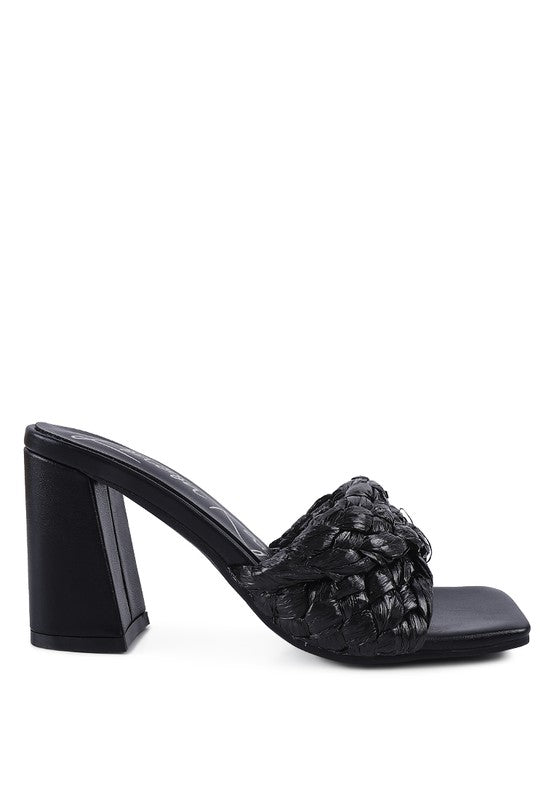 POUT PRO BRAIDED RAFFIA BLOCK SANDAL by Rag Company | Fleurcouture