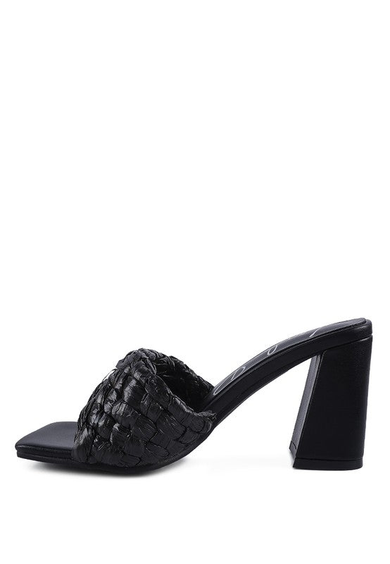 POUT PRO BRAIDED RAFFIA BLOCK SANDAL by Rag Company | Fleurcouture