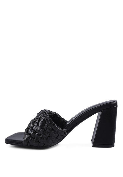 POUT PRO BRAIDED RAFFIA BLOCK SANDAL by Rag Company | Fleurcouture