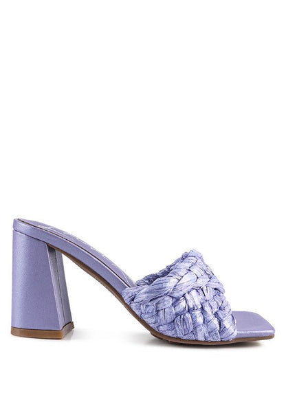 POUT PRO BRAIDED RAFFIA BLOCK SANDAL by Rag Company | Fleurcouture
