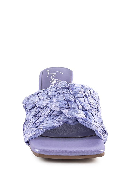 POUT PRO BRAIDED RAFFIA BLOCK SANDAL by Rag Company | Fleurcouture