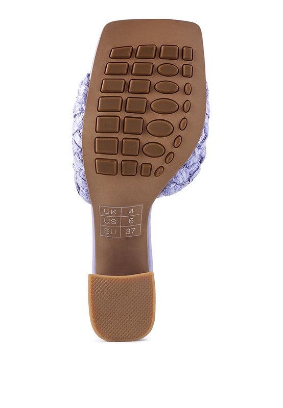 POUT PRO BRAIDED RAFFIA BLOCK SANDAL by Rag Company | Fleurcouture