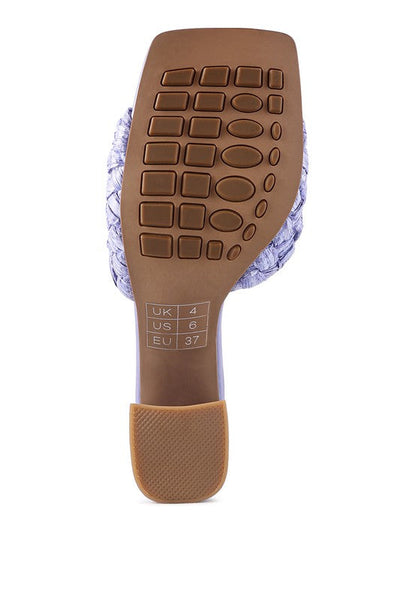 POUT PRO BRAIDED RAFFIA BLOCK SANDAL by Rag Company | Fleurcouture