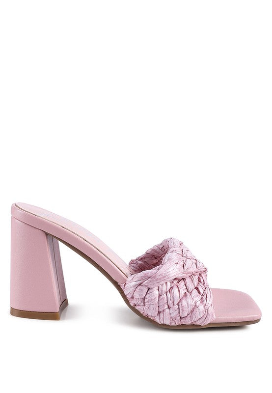 POUT PRO BRAIDED RAFFIA BLOCK SANDAL by Rag Company | Fleurcouture