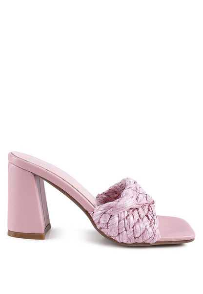 POUT PRO BRAIDED RAFFIA BLOCK SANDAL by Rag Company | Fleurcouture