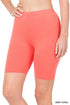 Premium Cotton Biker Shorts DEEP CORAL S by ZENANA | Fleurcouture