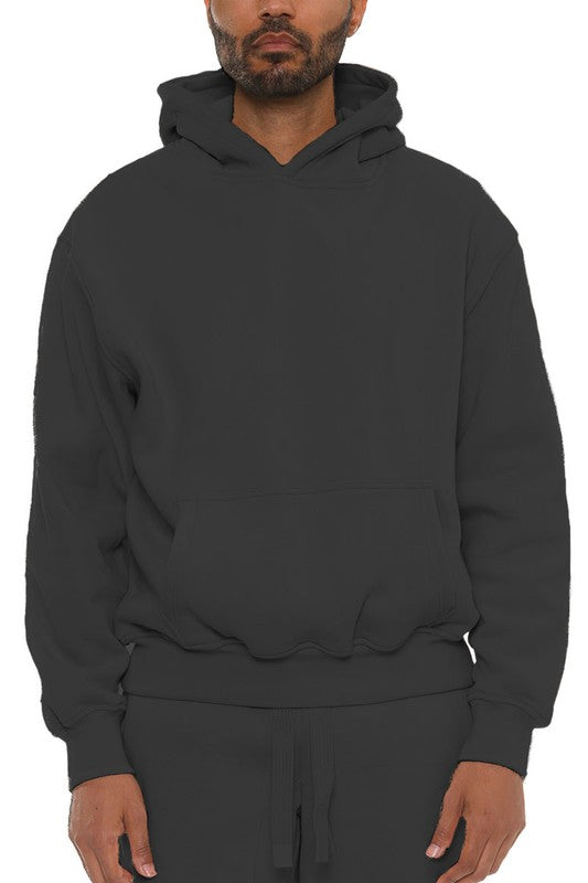 Premium Cotton Blend Hoodie BLACK M Men&