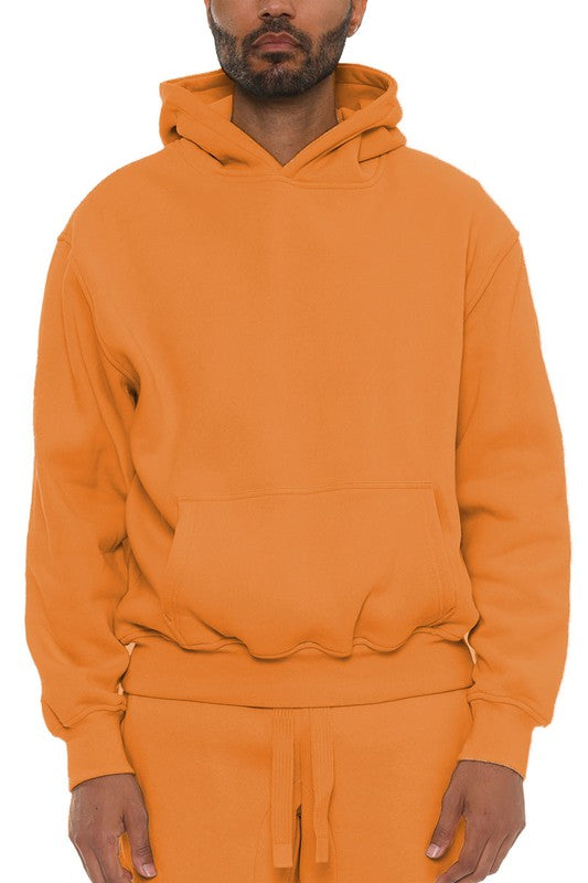 Premium Cotton Blend Hoodie ORANGE S Men&