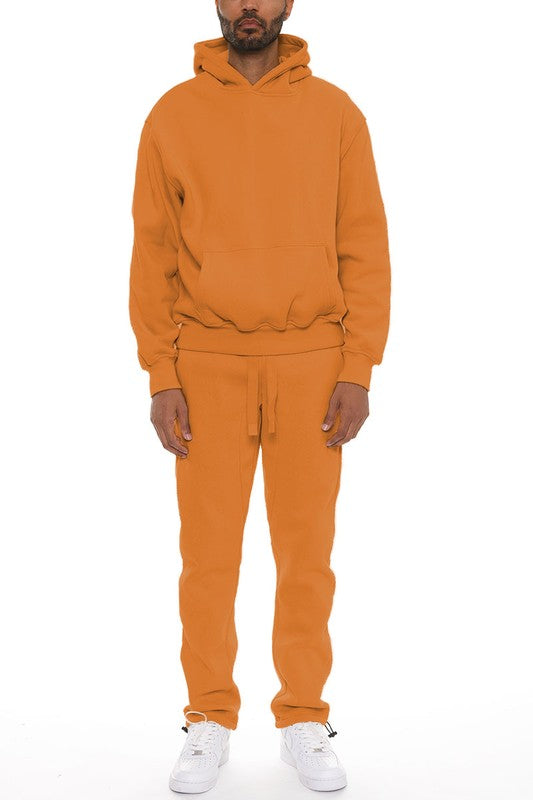 Premium Cotton Blend Hoodie SET ORANGE 2XL Men&