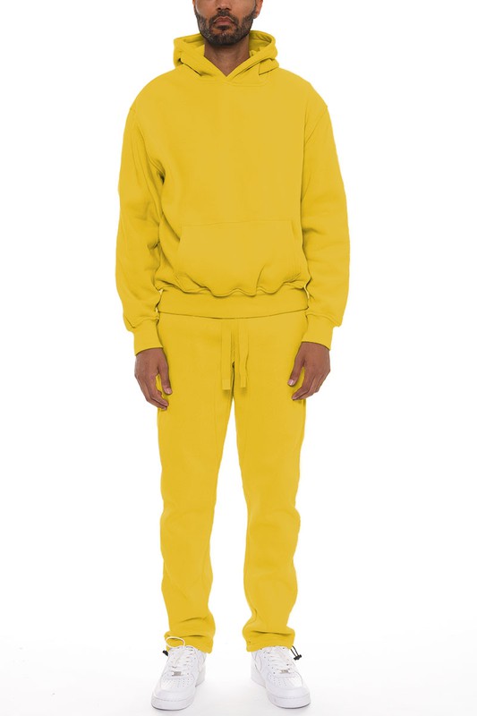 Premium Cotton Blend Hoodie SET YELLOW 2XL Men&