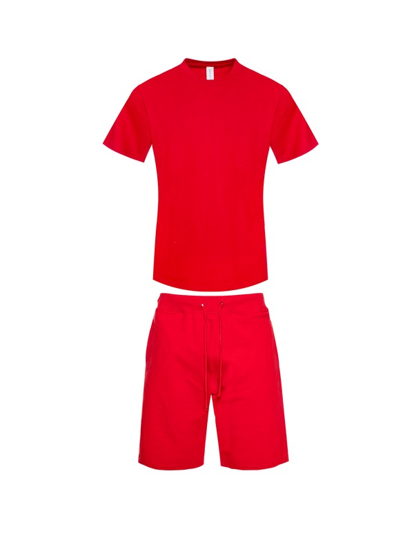 Premium Heavy Weight Single Jersey Short Set Red S by Generation XYZ | Fleurcouture
