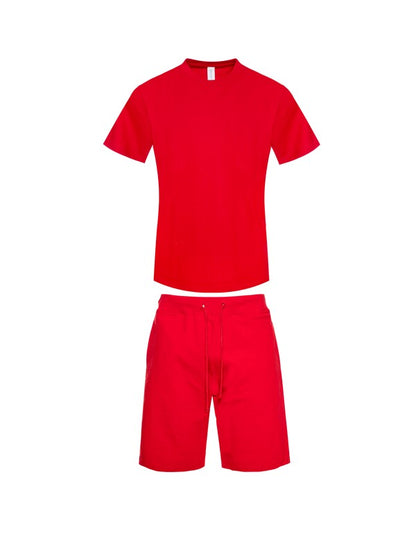 Premium Heavy Weight Single Jersey Short Set Red S by Generation XYZ | Fleurcouture