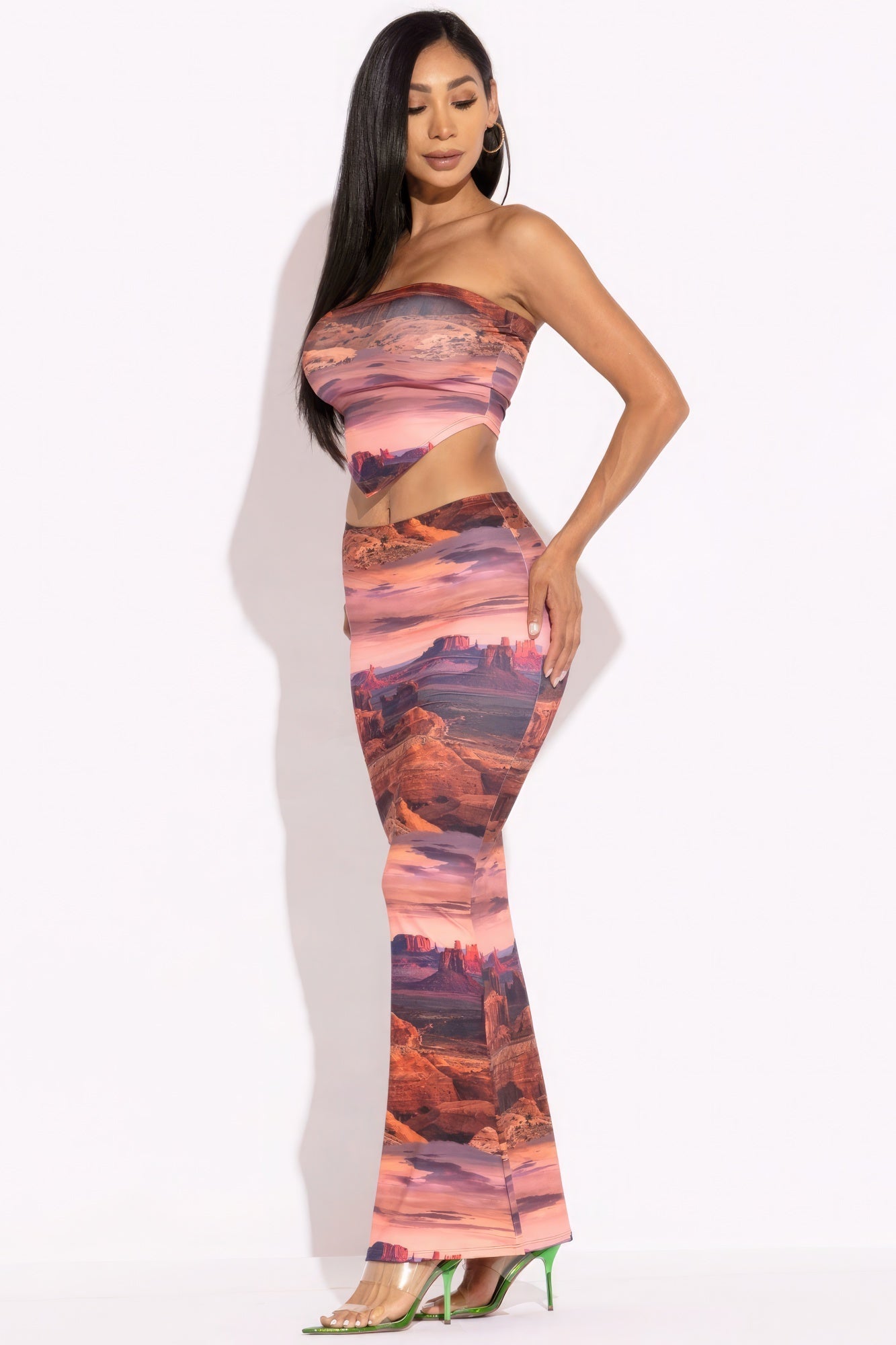 Printed Tube Top And Maxi Skirt by Fleurcouture | Fleurcouture