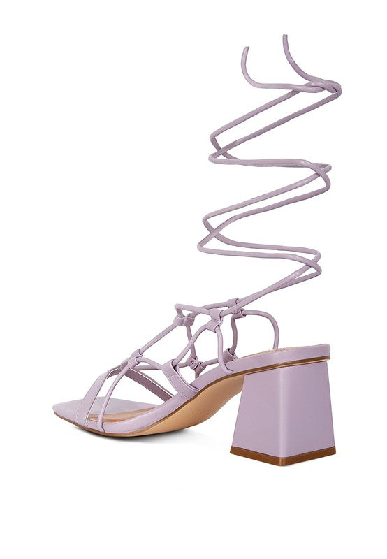 Provoked Lace Up Block Heeled Sandals by Rag Company | Fleurcouture