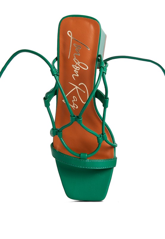 Provoked Lace Up Block Heeled Sandals by Rag Company | Fleurcouture