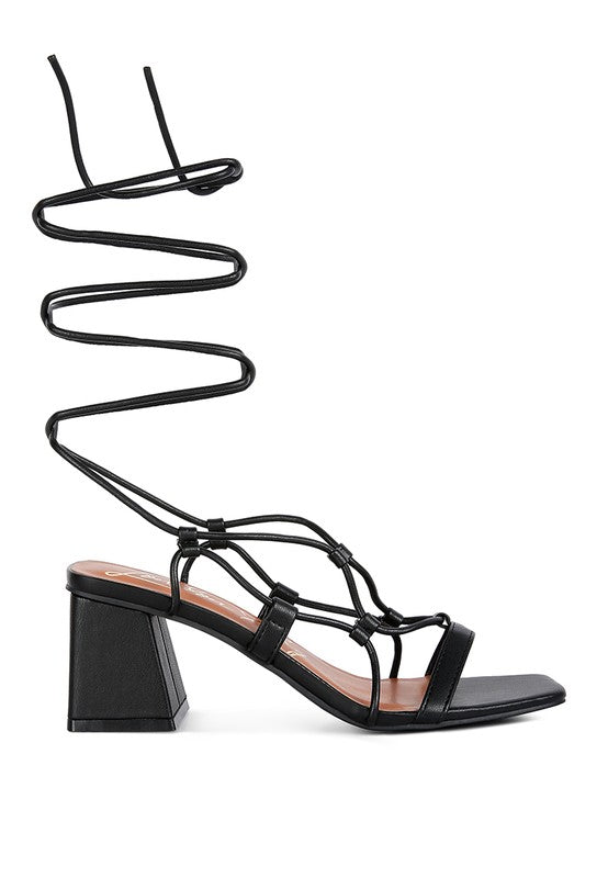 Provoked Lace Up Block Heeled Sandals by Rag Company | Fleurcouture