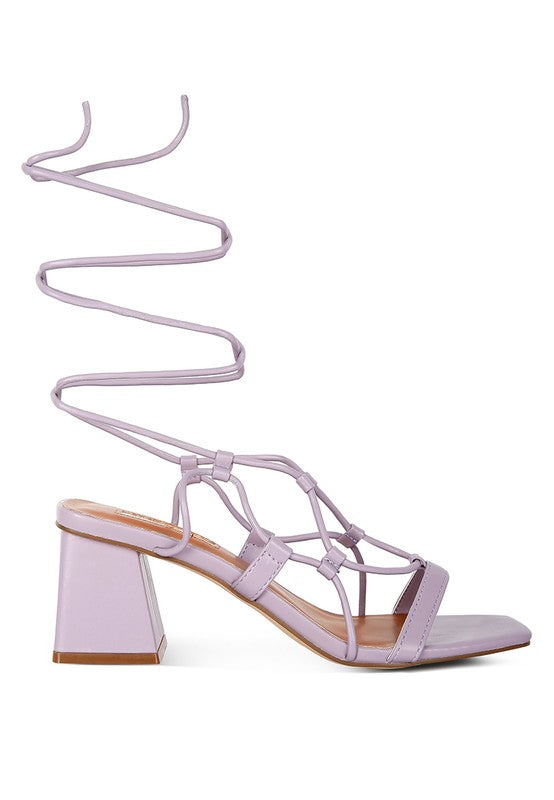 Provoked Lace Up Block Heeled Sandals by Rag Company | Fleurcouture