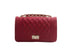 PU LEATHER QUILTED FASHION BAG BURGUNDY Os by Bella Chic | Fleurcouture