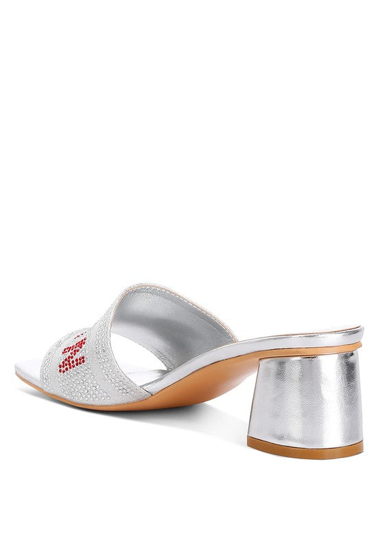 Punstar Diamante Embellished Milan Sandals Silver by Rag Company | Fleurcouture