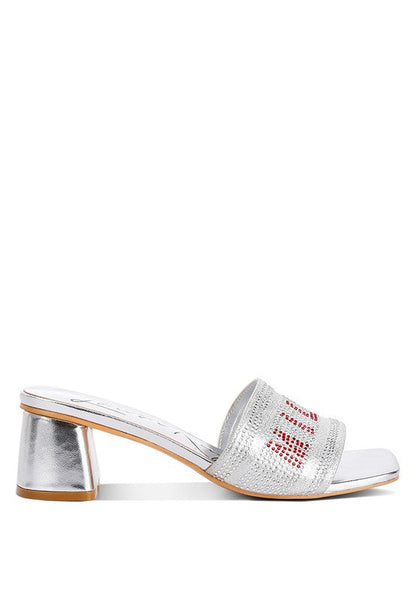 Punstar Diamante Embellished Milan Sandals Silver by Rag Company | Fleurcouture